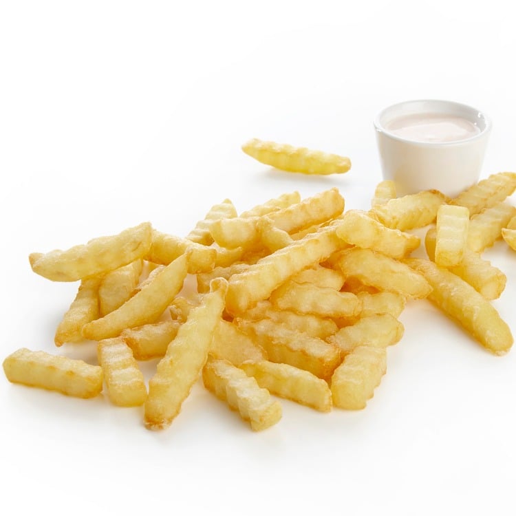 Produkt nærbilde: Frionor Pommes Frites med riflekutt, porsjon.