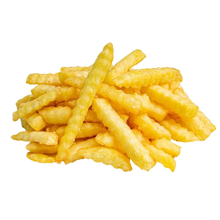 Produkt nærbilde: Pommes Frites riflekuttede i porsjonsskål.