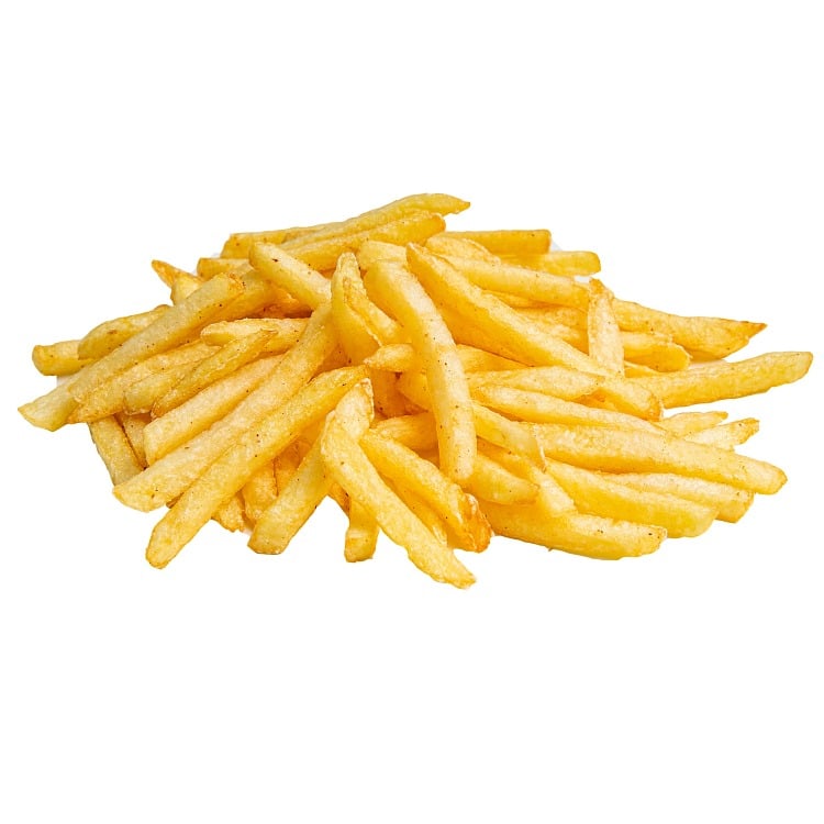 Produkt nærbilde: Pommes strips i porsjonsskål (fra storpakning).