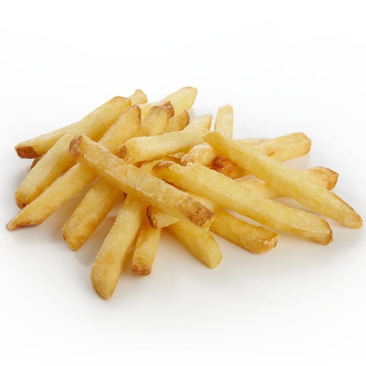 Produkt nærbilde: Pommes Frites rettkuttet med skall, porsjonspakning.