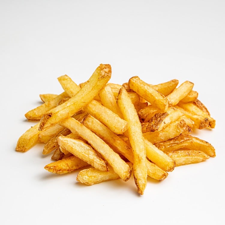 Produktbilde: Fast Frites med skall, rettkutt, Nyt Norge merket, i trådkurv porsjon, fra storpakning.